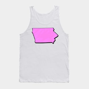 Pink Iowa Outline Tank Top